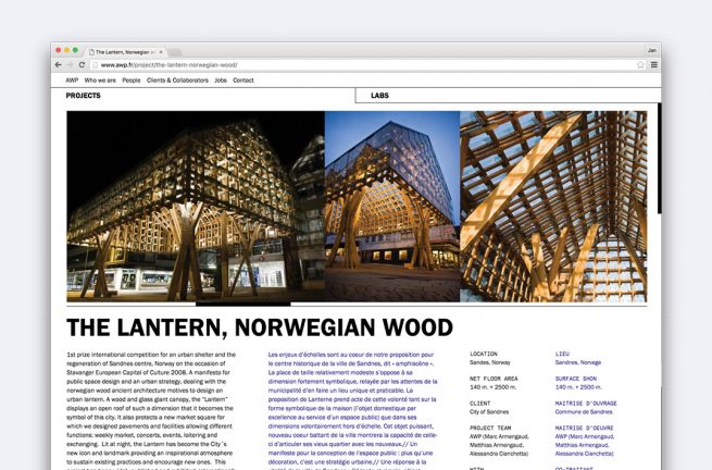 Jan Thompson Graphic Design -AWP Architects Website