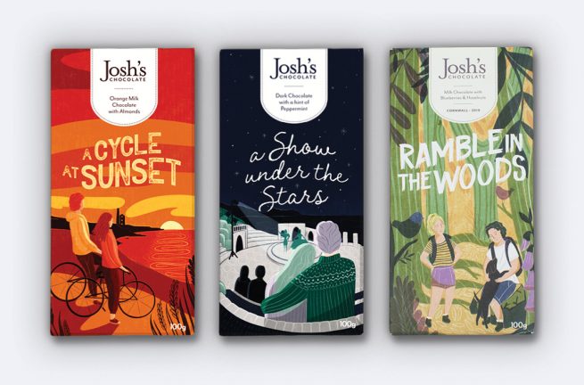 Feature image showing Josh's Cornish Chocolate Packaging