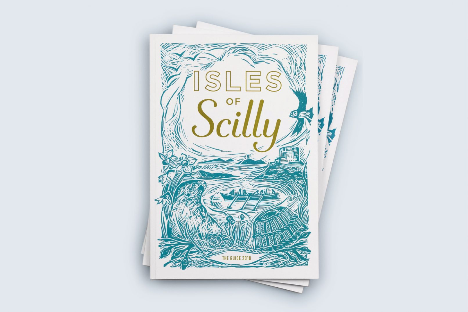 Feature image showing Isles Of Scilly Guide illustrated cover design by Jan Thompson Graphic Design