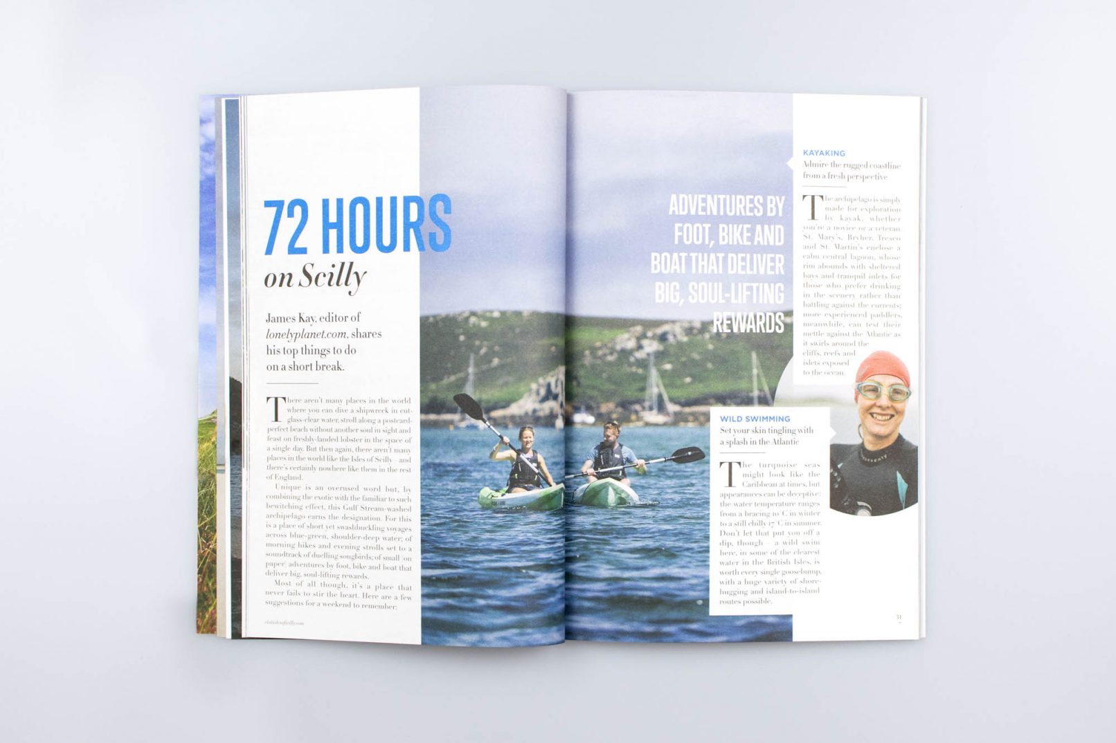 Feature image showing Isles Of Scilly Guide layout editorial design by Jan Thompson Graphic Design
