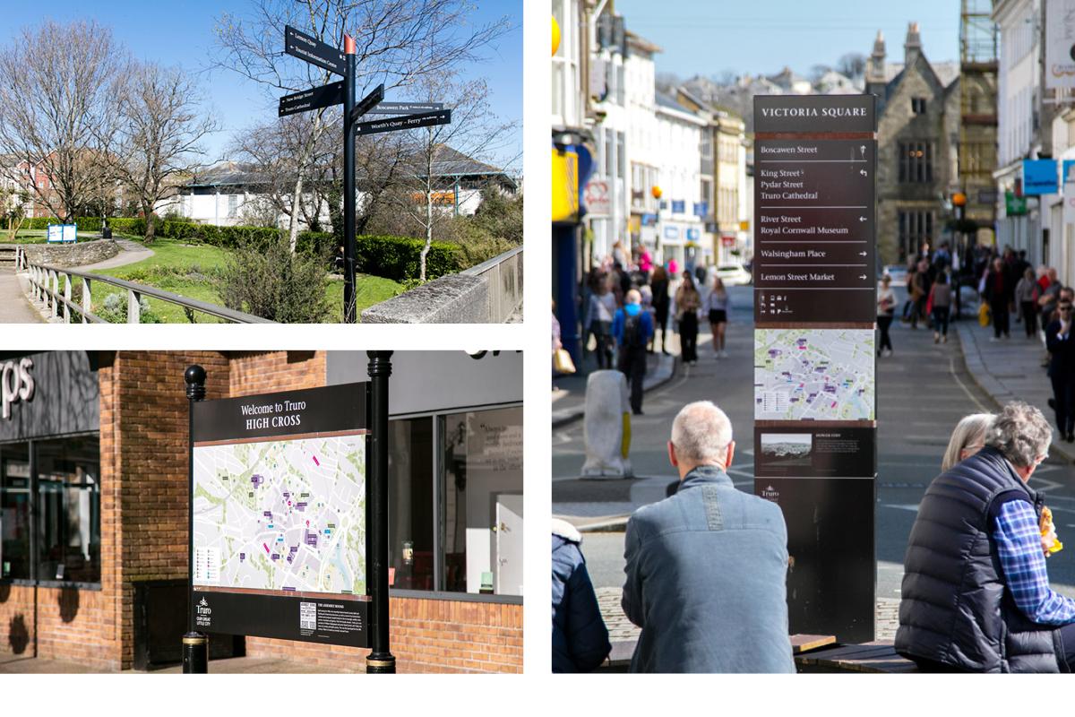 Feature image for Truro City pedestrian signage for way-finding and exploring the city
