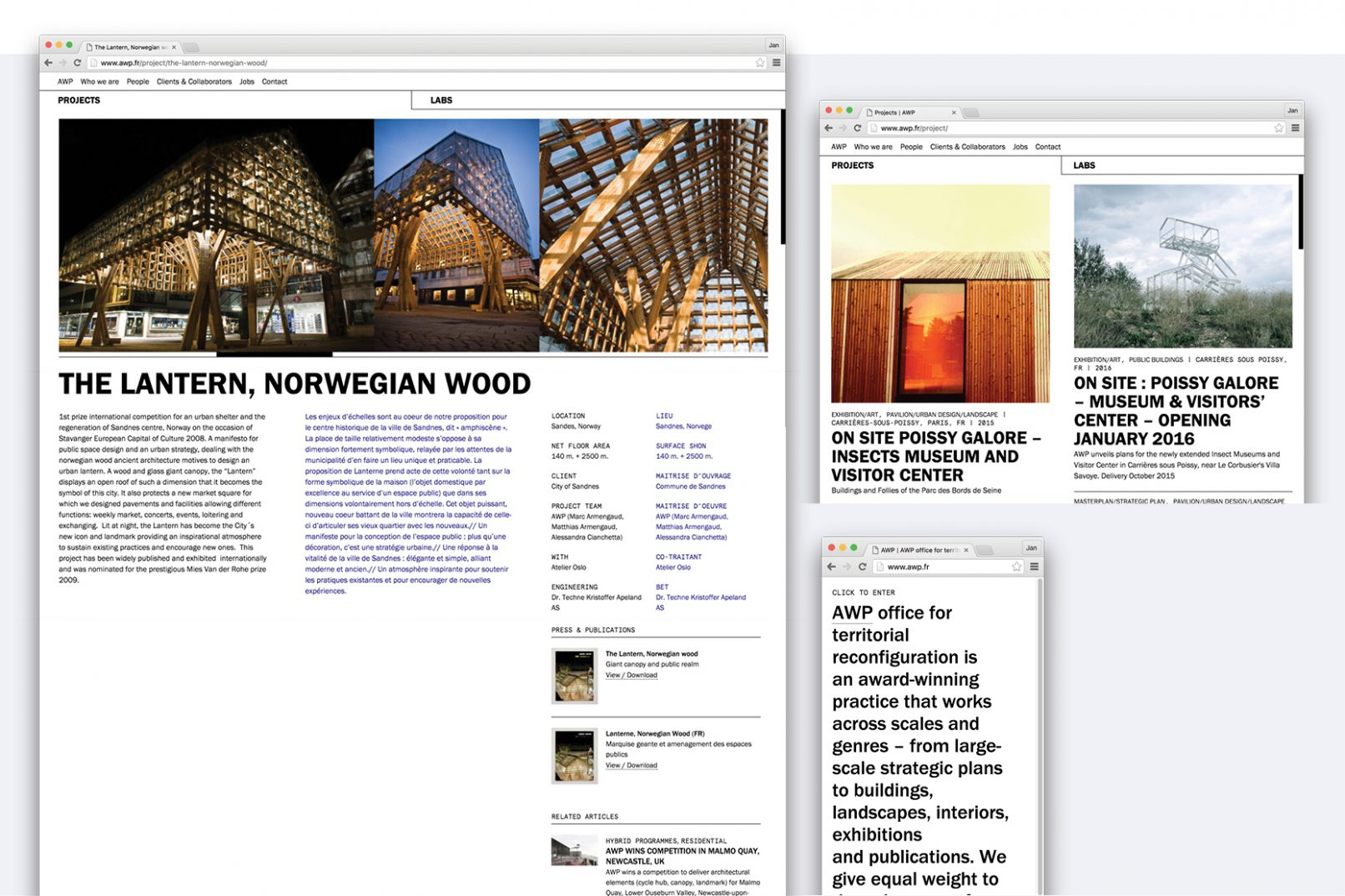 AWP Architects multilingual wordpress website design by Jan Thompson Graphic Design