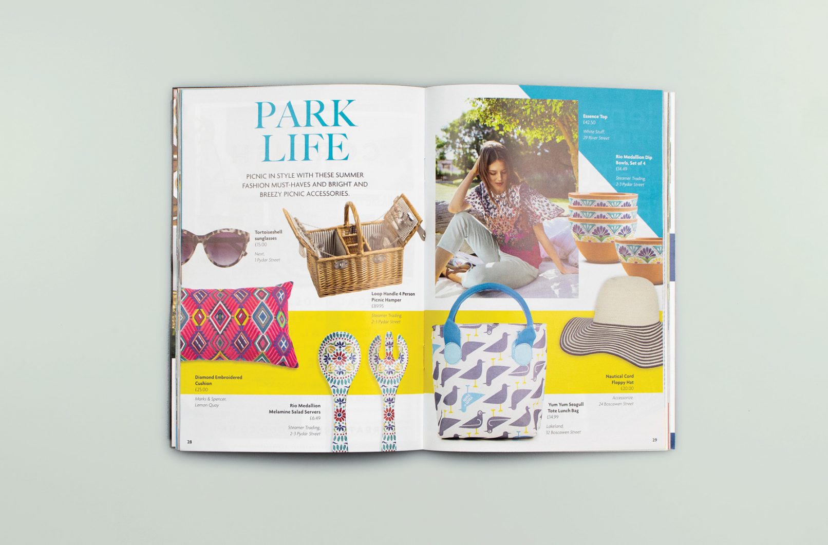 Jan Thompson Graphic Design - Truro Guide magazine layout editorial design and shopping feature with product photography