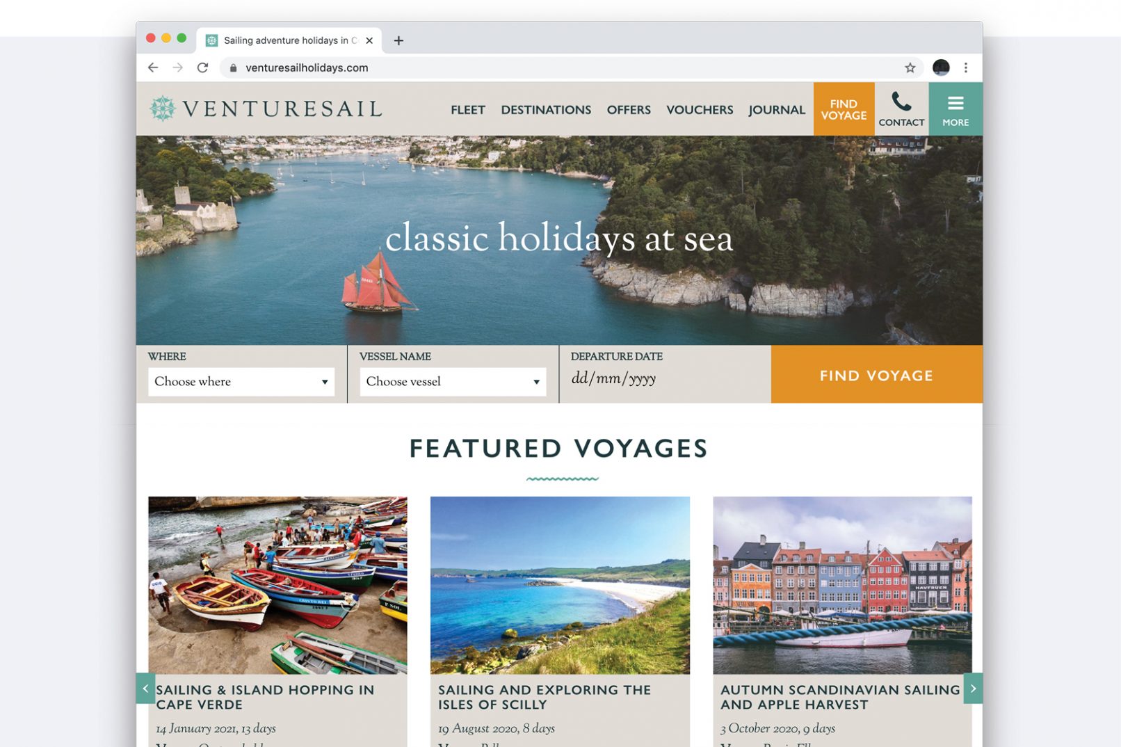 Feature image of Venture Sail Band Website