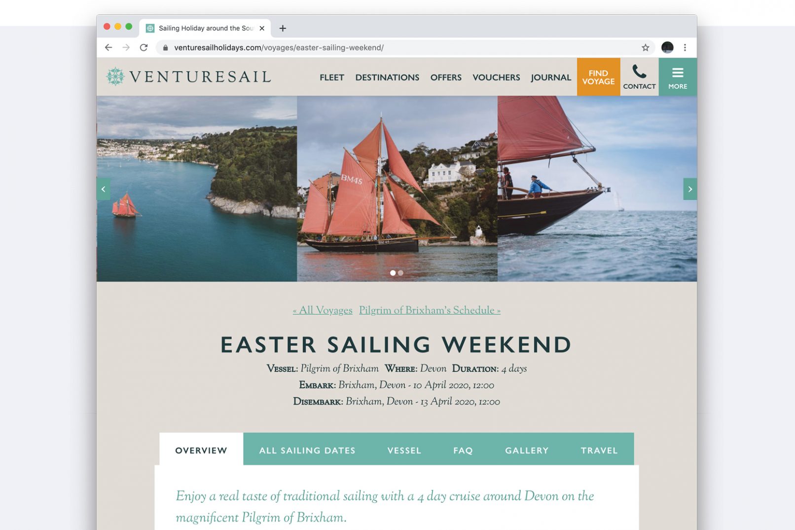 Feature image of Venture Sail Band Website