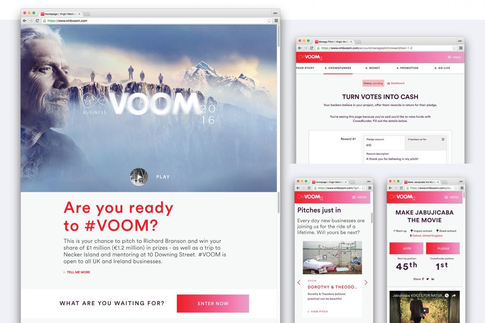 Feature image showing Virgin Media Voom responsive website