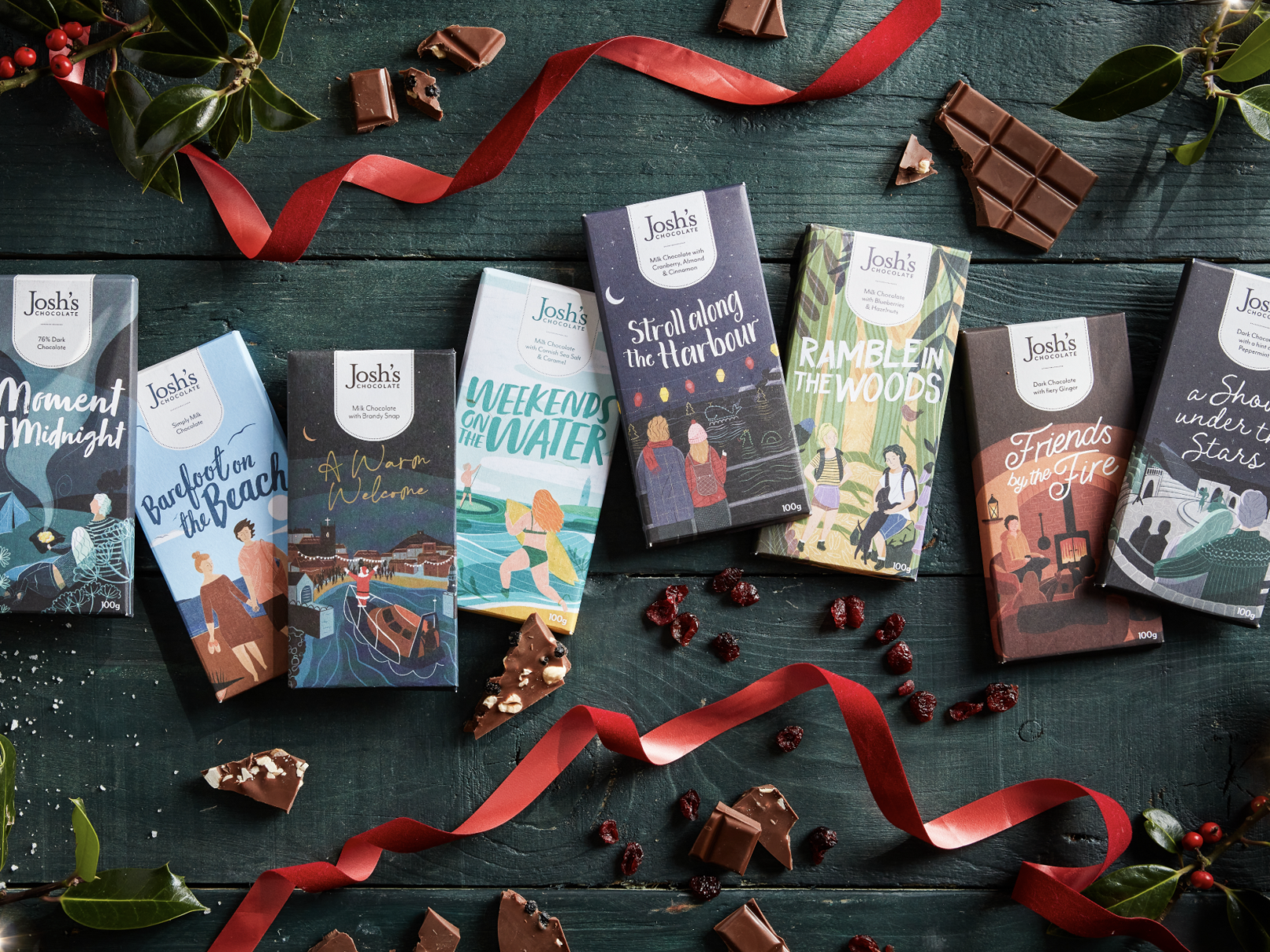 Josh's Chocolate bar range Christmas
